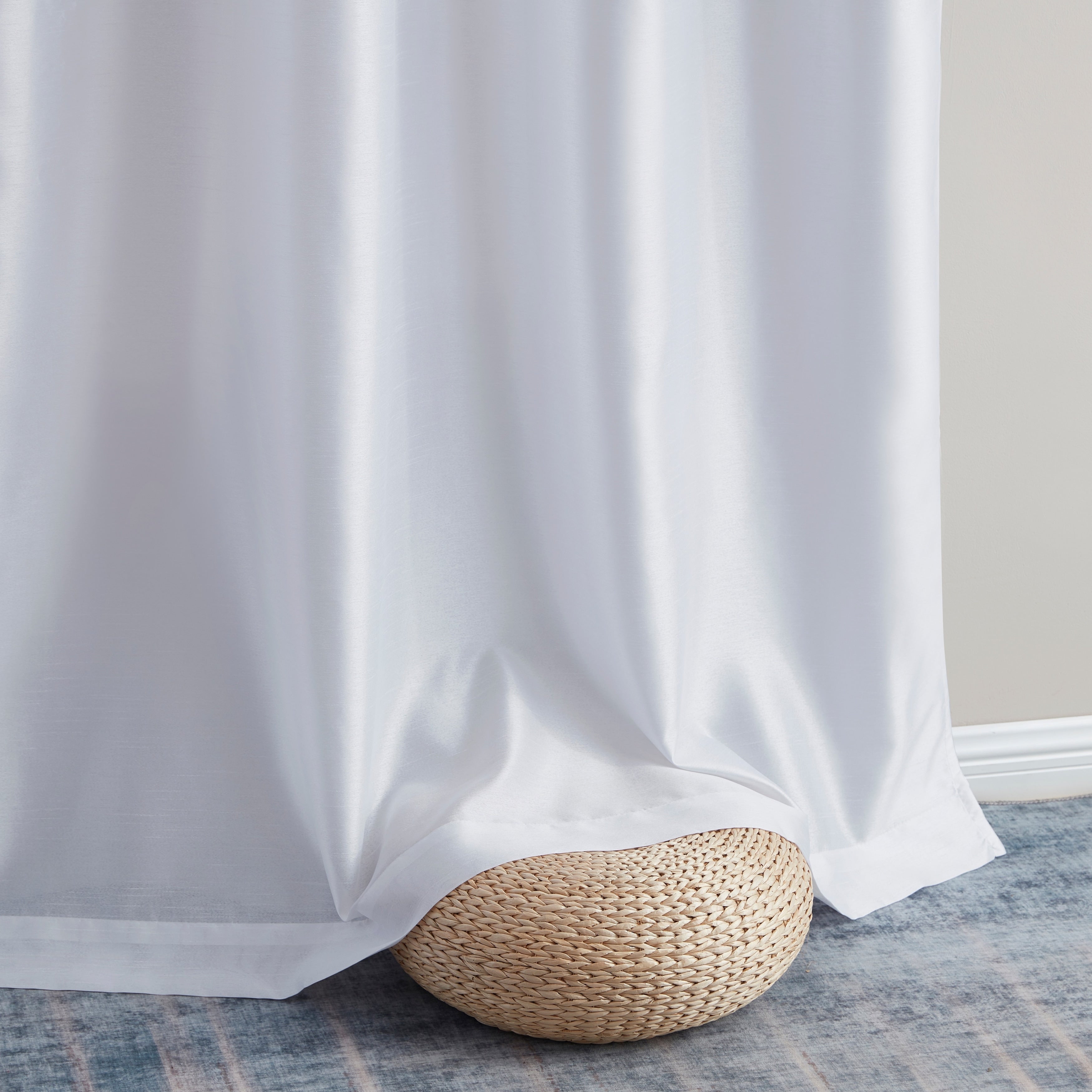 HLC.me Jefferson Rideau de fenêtre semi-transparent en imitation soie, filtrant la lumière, doublé, à œillets, pour chambre à coucher, 2 panneaux