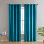 HLC.me Jefferson Rideau de fenêtre semi-transparent en imitation soie, filtrant la lumière, doublé, à œillets, pour chambre à coucher, 2 panneaux