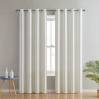 HLC.me Jefferson Rideau de fenêtre semi-transparent en imitation soie, filtrant la lumière, doublé, à œillets, pour chambre à coucher, 2 panneaux