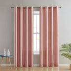 HLC.me Jefferson Rideau de fenêtre semi-transparent en imitation soie, filtrant la lumière, doublé, à œillets, pour chambre à coucher, 2 panneaux