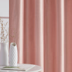 HLC.me Jefferson Rideau de fenêtre semi-transparent en imitation soie, filtrant la lumière, doublé, à œillets, pour chambre à coucher, 2 panneaux