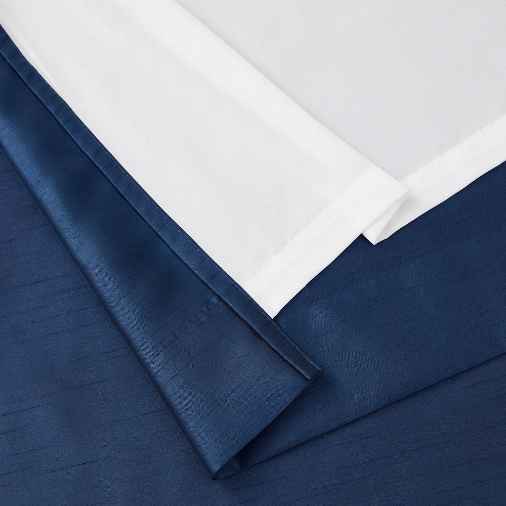 HLC.me Jefferson Rideau de fenêtre semi-transparent en imitation soie, filtrant la lumière, doublé, à œillets, pour chambre à coucher, 2 panneaux