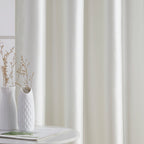 HLC.me Jefferson Rideau de fenêtre semi-transparent en imitation soie, filtrant la lumière, doublé, à œillets, pour chambre à coucher, 2 panneaux