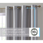 HLC.me Jefferson Rideau de fenêtre semi-transparent en imitation soie, filtrant la lumière, doublé, à œillets, pour chambre à coucher, 2 panneaux