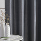 HLC.me Jefferson Rideau de fenêtre semi-transparent en imitation soie, filtrant la lumière, doublé, à œillets, pour chambre à coucher, 2 panneaux