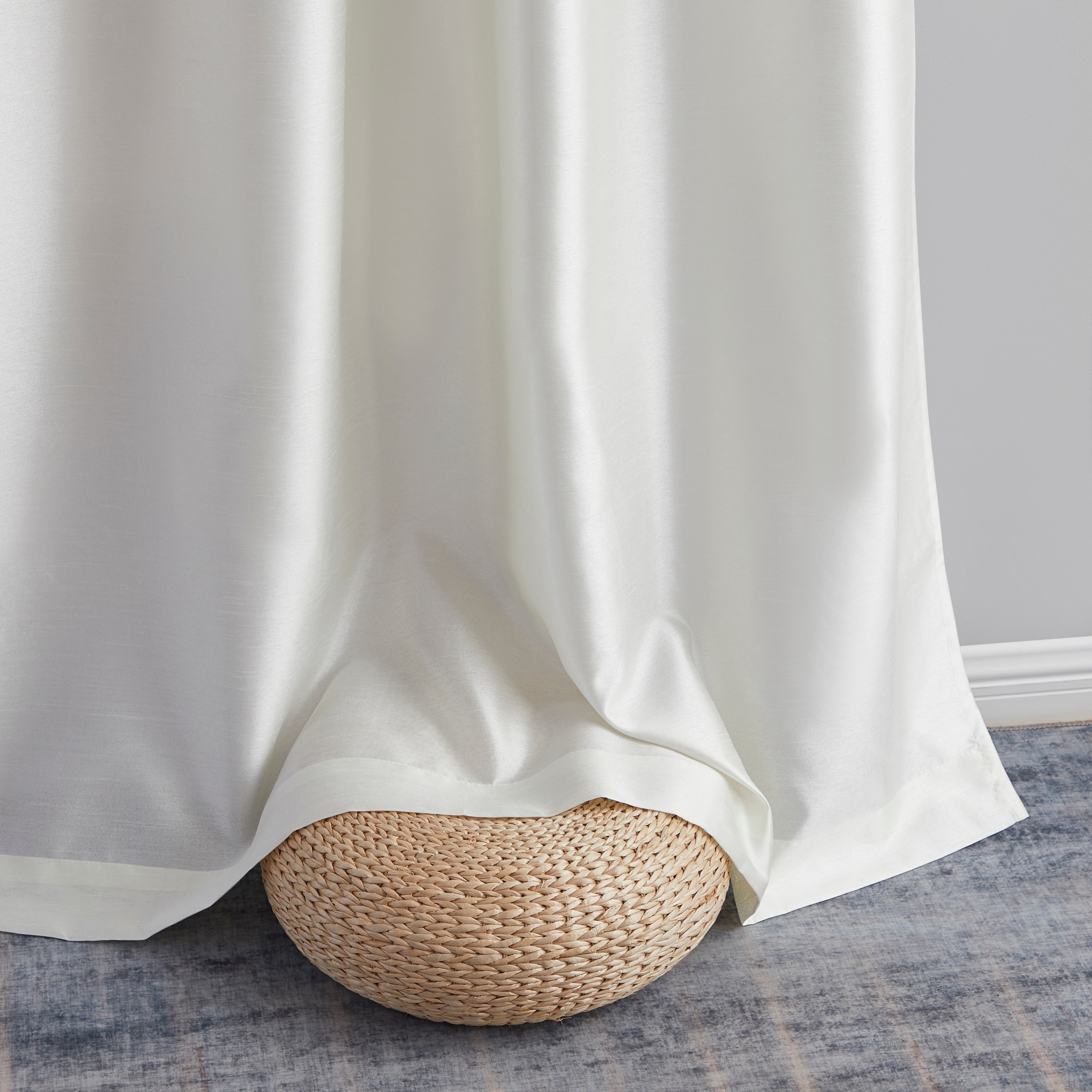 HLC.me Jefferson Rideau de fenêtre semi-transparent en imitation soie, filtrant la lumière, doublé, à œillets, pour chambre à coucher, 2 panneaux