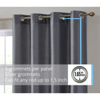 HLC.me Jefferson Rideau de fenêtre semi-transparent en imitation soie, filtrant la lumière, doublé, à œillets, pour chambre à coucher, 2 panneaux
