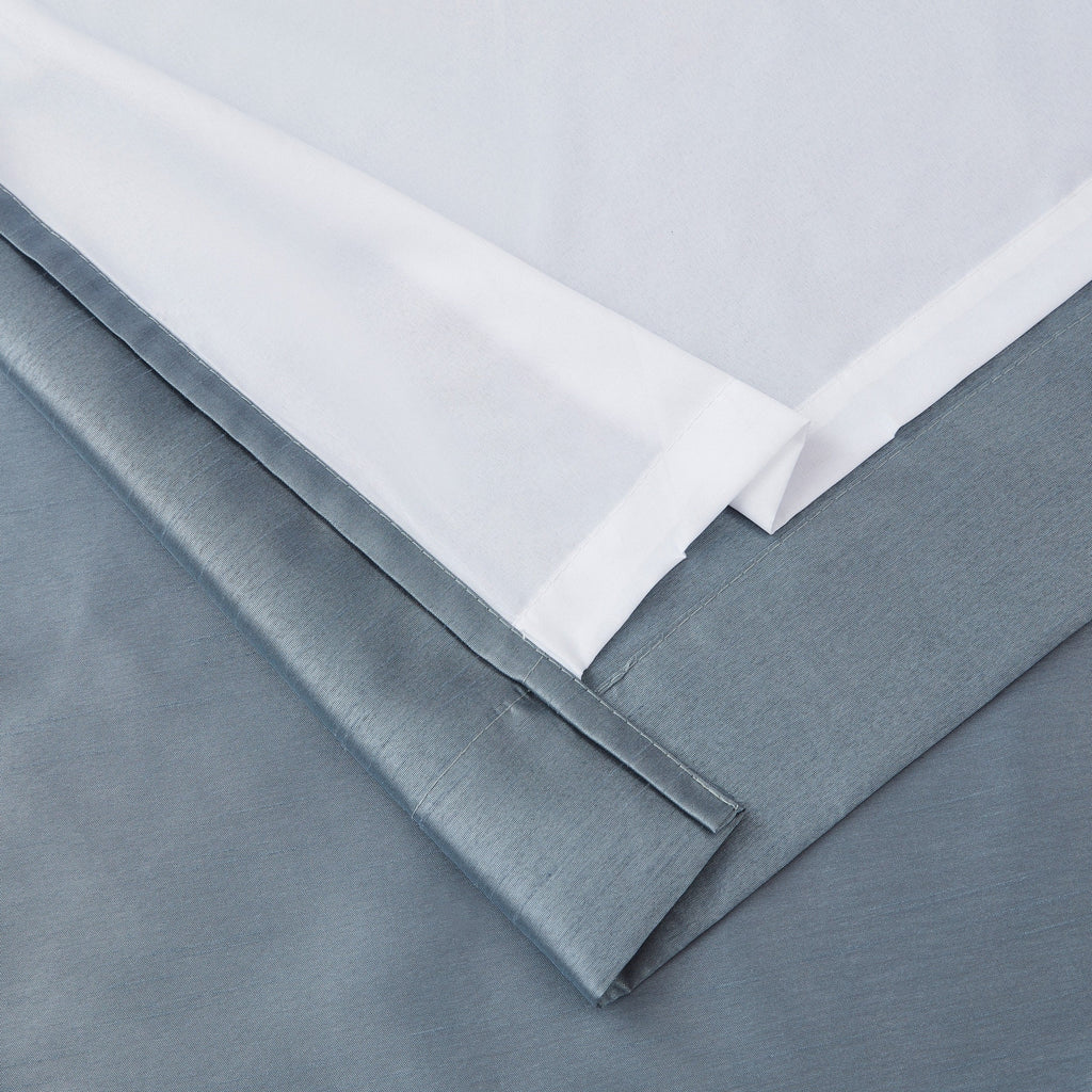 HLC.me Jefferson Rideau de fenêtre semi-transparent en imitation soie, filtrant la lumière, doublé, à œillets, pour chambre à coucher, 2 panneaux
