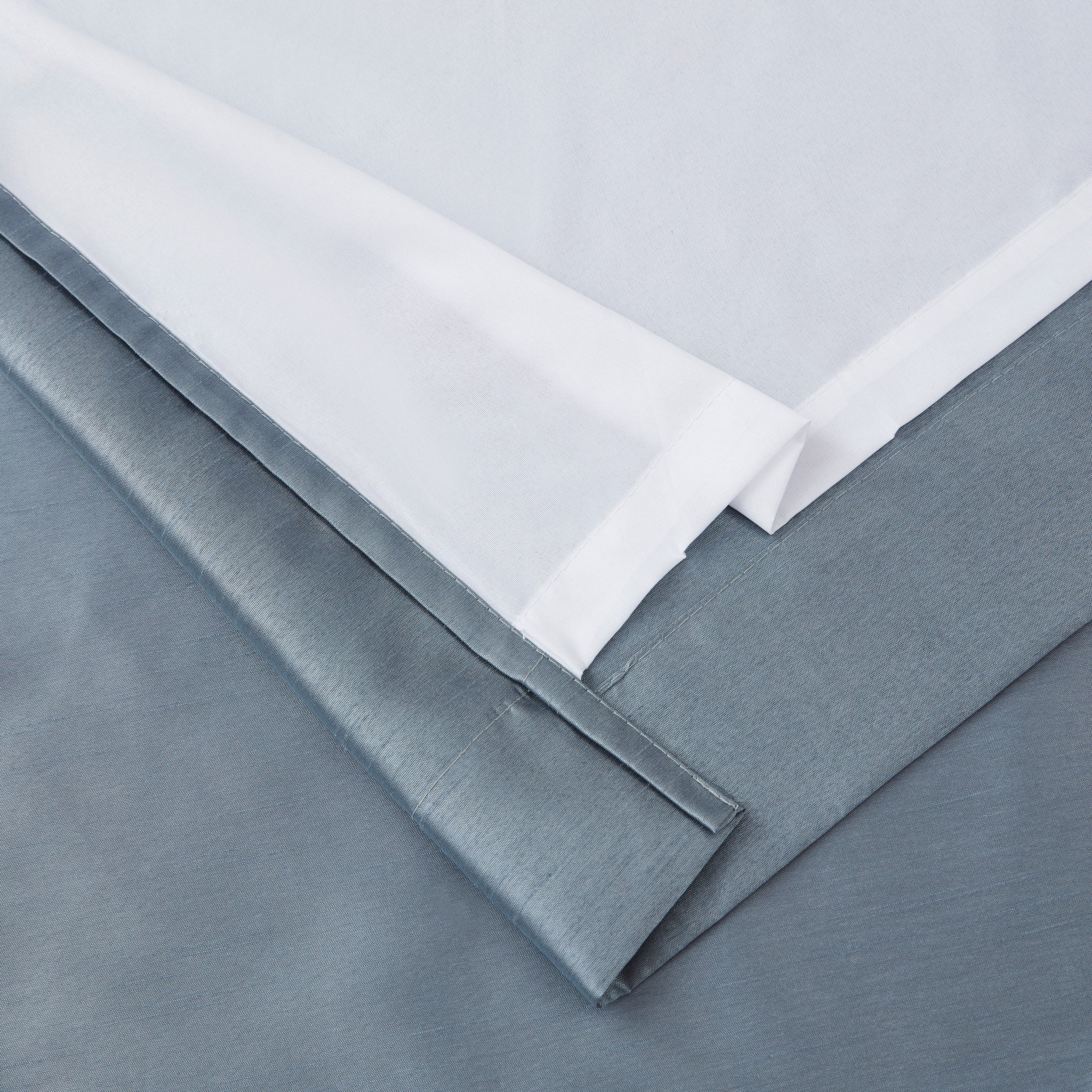 HLC.me Jefferson Rideau de fenêtre semi-transparent en imitation soie, filtrant la lumière, doublé, à œillets, pour chambre à coucher, 2 panneaux