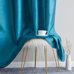 HLC.me Jefferson Rideau de fenêtre semi-transparent en imitation soie, filtrant la lumière, doublé, à œillets, pour chambre à coucher, 2 panneaux