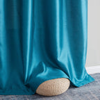 HLC.me Jefferson Rideau de fenêtre semi-transparent en imitation soie, filtrant la lumière, doublé, à œillets, pour chambre à coucher, 2 panneaux