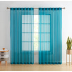 HLC.me Lauren Lot de 2 rideaux semi-transparents avec passe-tringle et languette arrière