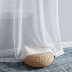 HLC.me Lauren Lot de 2 rideaux semi-transparents avec passe-tringle et languette arrière