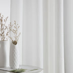 HLC.me Lauren Lot de 2 rideaux semi-transparents avec passe-tringle et languette arrière