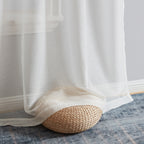HLC.me Lauren Lot de 2 rideaux semi-transparents avec passe-tringle et languette arrière