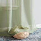 HLC.me Lauren Lot de 2 rideaux semi-transparents avec passe-tringle et languette arrière