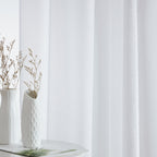 HLC.me Lauren Lot de 2 rideaux semi-transparents avec passe-tringle et languette arrière