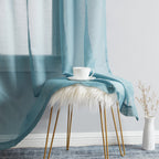 HLC.me Lauren Lot de 2 rideaux semi-transparents avec passe-tringle et languette arrière
