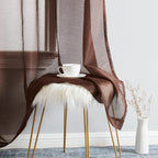 HLC.me Lauren Lot de 2 rideaux semi-transparents avec passe-tringle et languette arrière