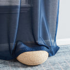 HLC.me Lauren Lot de 2 rideaux semi-transparents avec passe-tringle et languette arrière