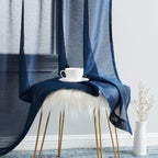 HLC.me Lauren Lot de 2 rideaux semi-transparents avec passe-tringle et languette arrière