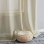 HLC.me Lauren Lot de 2 rideaux semi-transparents avec passe-tringle et languette arrière