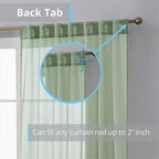 HLC.me Lauren Lot de 2 rideaux semi-transparents avec passe-tringle et languette arrière