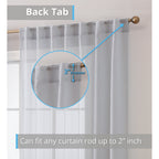 HLC.me Lauren Lot de 2 rideaux semi-transparents avec passe-tringle et languette arrière