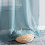 HLC.me Lauren Lot de 2 rideaux semi-transparents avec passe-tringle et languette arrière