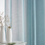 HLC.me Lauren Lot de 2 rideaux semi-transparents avec passe-tringle et languette arrière