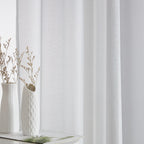 HLC.me Lauren Lot de 2 rideaux semi-transparents avec passe-tringle et languette arrière