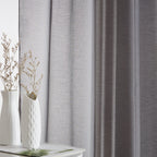 HLC.me Lauren Lot de 2 rideaux semi-transparents avec passe-tringle et languette arrière