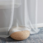 HLC.me Lauren Lot de 2 rideaux semi-transparents avec passe-tringle et languette arrière