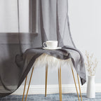 HLC.me Lauren Lot de 2 rideaux semi-transparents avec passe-tringle et languette arrière