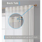 HLC.me Lauren Lot de 2 rideaux semi-transparents avec passe-tringle et languette arrière