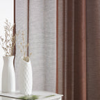 HLC.me Lauren Lot de 2 rideaux semi-transparents avec passe-tringle et languette arrière