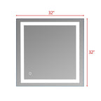 Miroir de salle de bain LED tactile avec bande lumineuse intégrée Argent