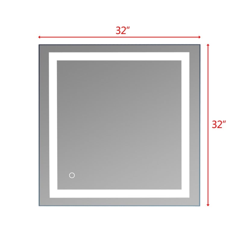Miroir de salle de bain LED tactile avec bande lumineuse intégrée Argent