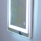 Miroir de salle de bain LED tactile avec bande lumineuse intégrée Argent