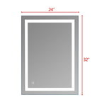 Miroir de salle de bain LED tactile avec bande lumineuse intégrée Argent