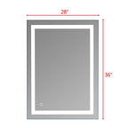 Miroir de salle de bain LED tactile avec bande lumineuse intégrée Argent