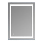 Miroir de salle de bain LED tactile avec bande lumineuse intégrée Argent
