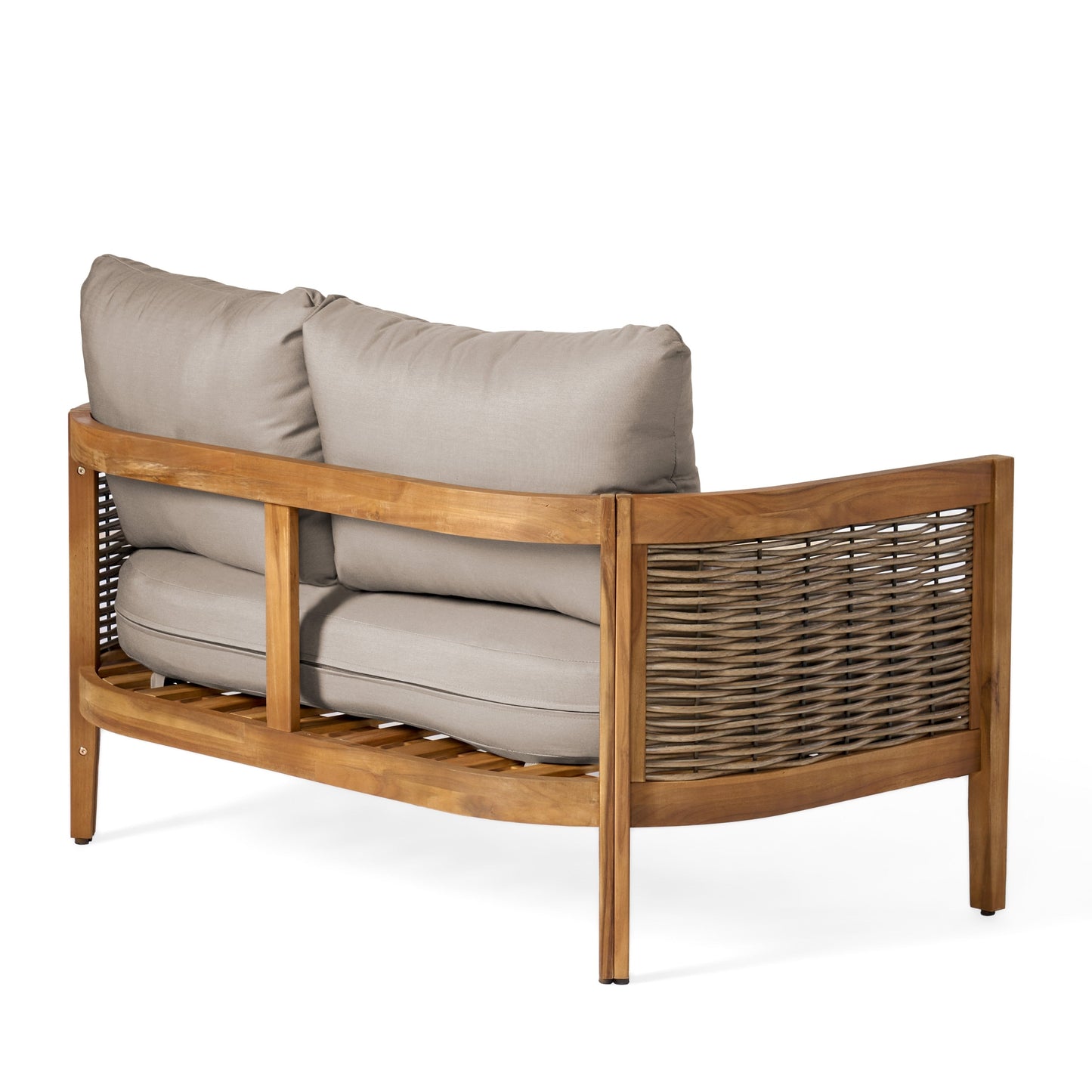 Christopher Knight Home Burchett Ensemble causeuse et table basse d'extérieur en bois d'acacia avec coussins Sunbrella en option