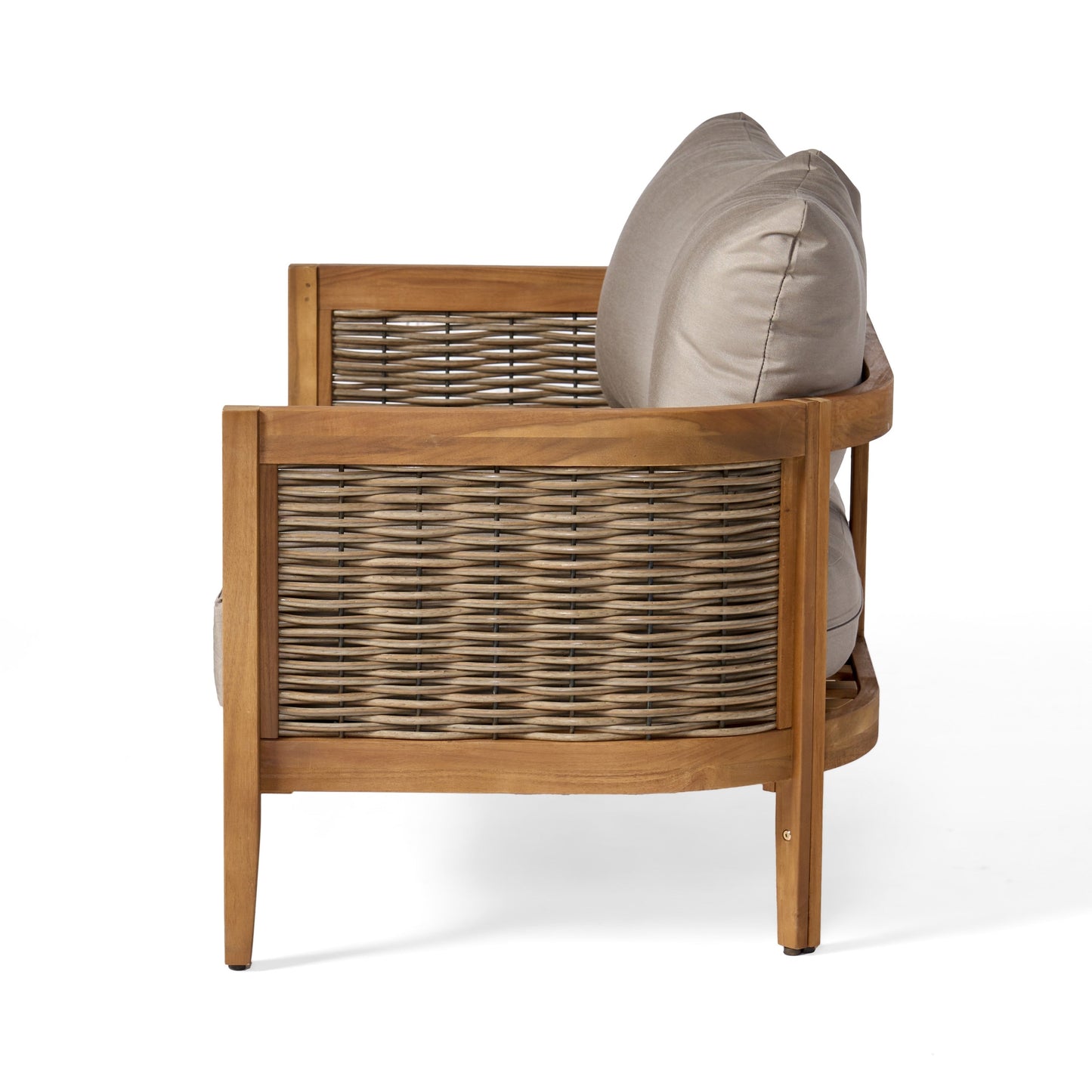 Christopher Knight Home Burchett Ensemble causeuse et table basse d'extérieur en bois d'acacia avec coussins Sunbrella en option