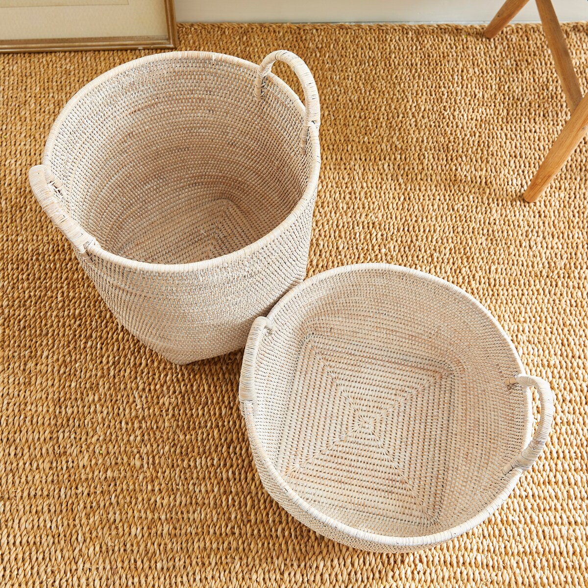 Paniers de verger en rotin de Birmanie, lot de 2