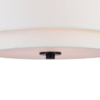 Plafonnier moderne Burnaby du milieu du siècle avec abat-jour tambour en lin blanc