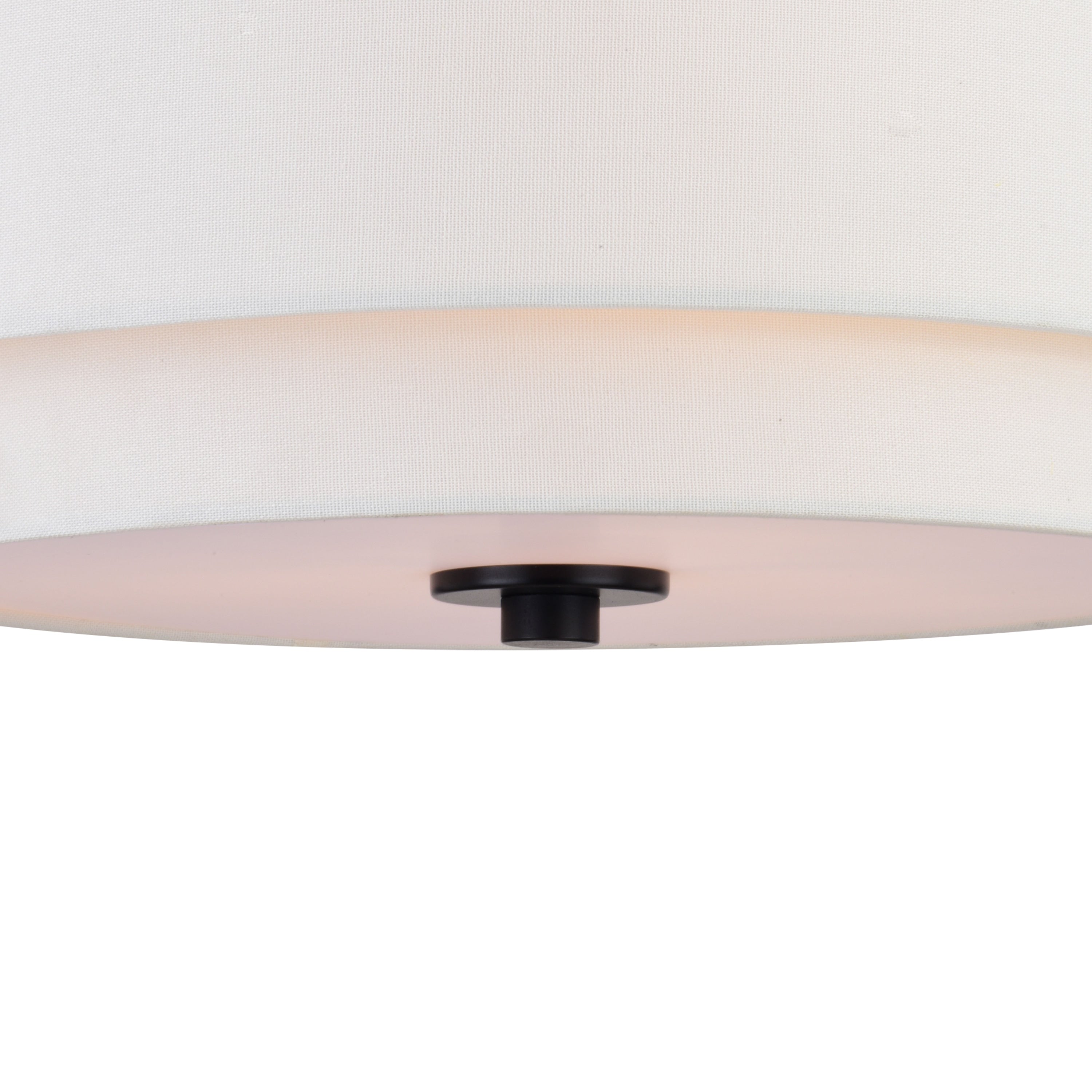 Plafonnier moderne Burnaby du milieu du siècle avec abat-jour tambour en lin blanc