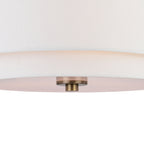 Plafonnier moderne Burnaby du milieu du siècle avec abat-jour tambour en lin blanc