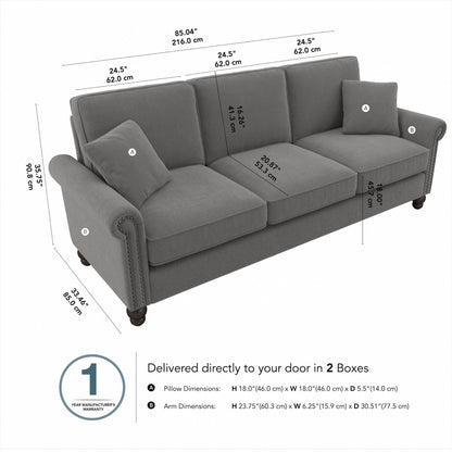 Grand canapé de salon 3 places Bush Furniture Coventry 85W