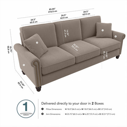 Grand canapé de salon 3 places Bush Furniture Coventry 85W